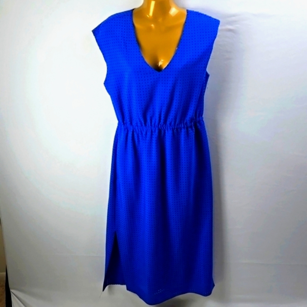 J Crew Women's Royal Blue Sleeveless Coastal Boho Side Slits Dress Sz 10